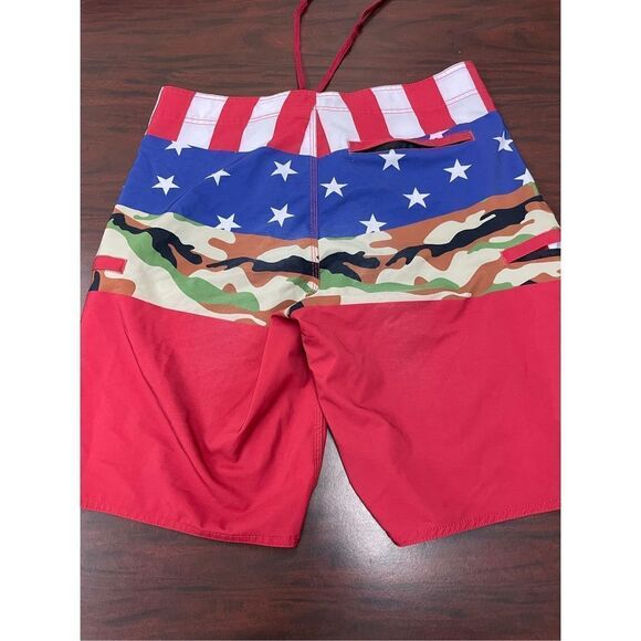 SA Company Mens Camo and American Flag Swim Trunks Size 34 - Picture 5 of 7
